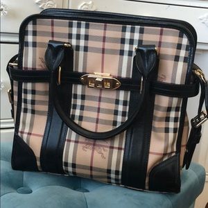 Authentic Burberry Haymarket portrait minford tote